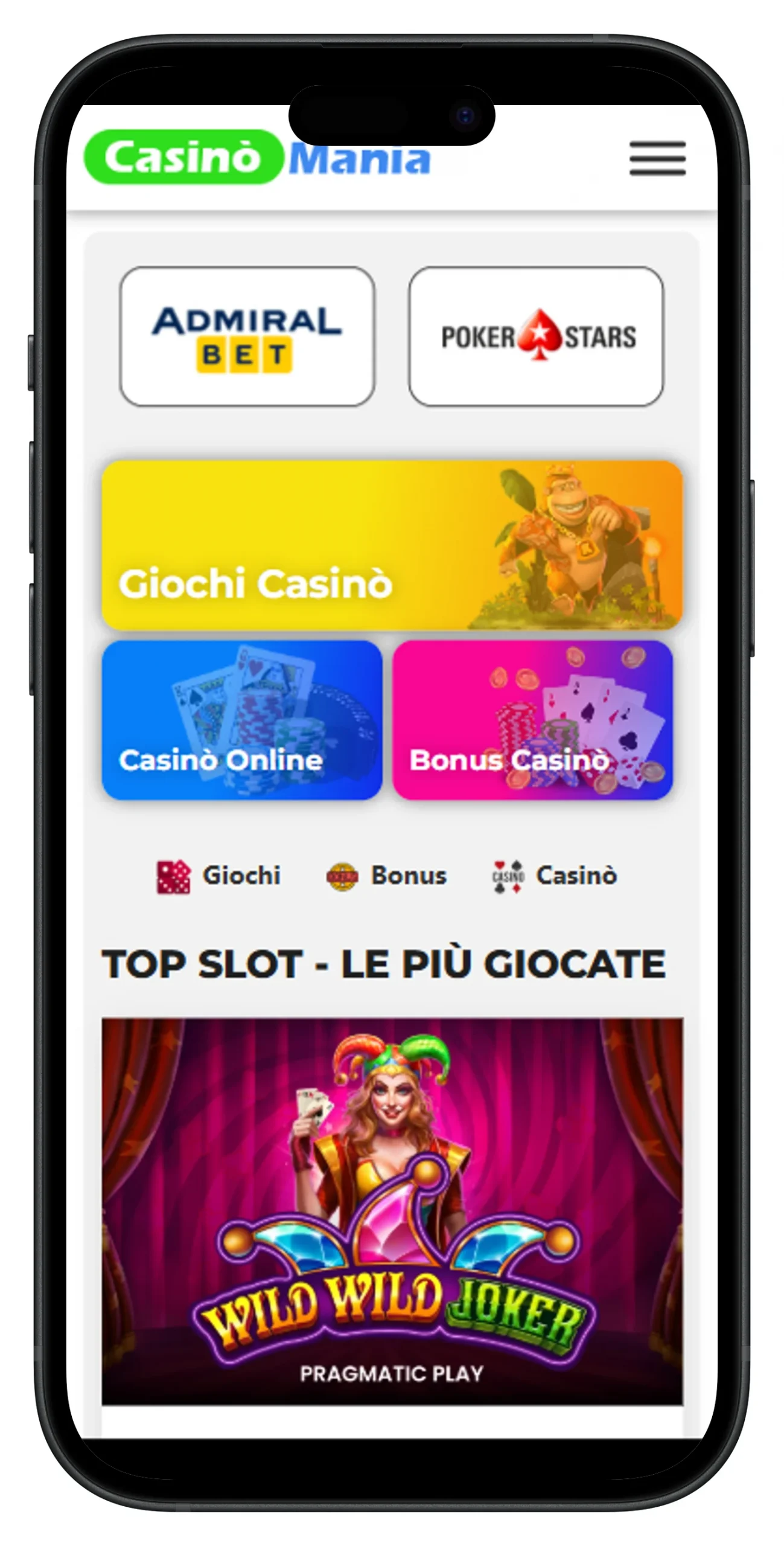 App iOS di CasinoMania